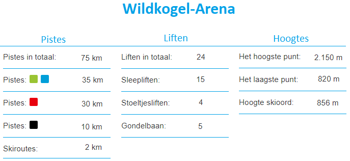 Informatie Skigebied Wildkogel-Arena